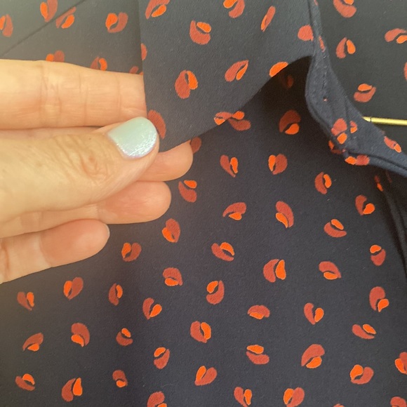 Ann Taylor Navy long sleeve button up dress. - Picture 3 of 4